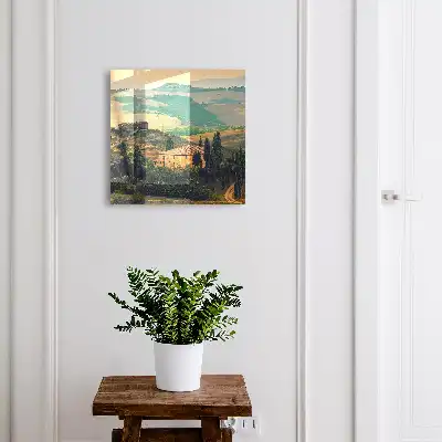 Key cabinet Tuscan landscape full of cypresses