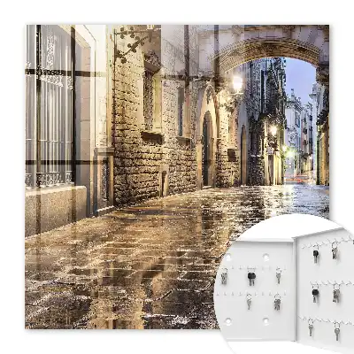 Key box for home A night street full of light