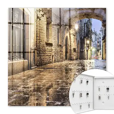 Key box for home A night street full of light