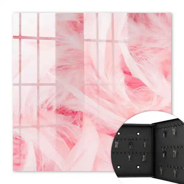 Key cabinet Pink feathers
