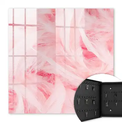 Key cabinet Pink feathers