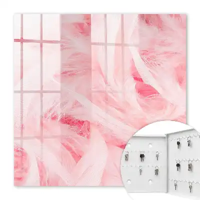 Key cabinet Pink feathers