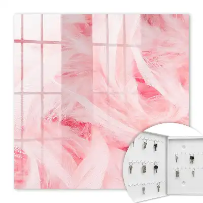 Key cabinet Pink feathers