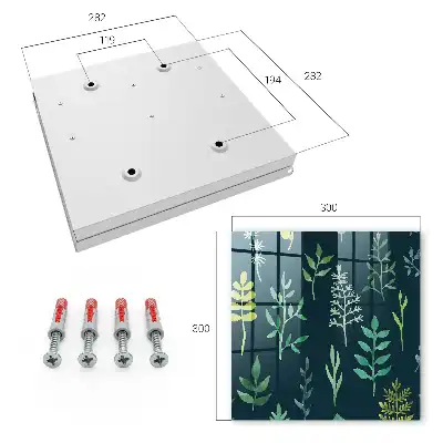 Wall mounted key box Watercolor leaves in a dark background