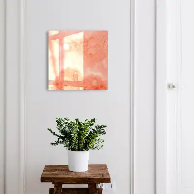 Wall mounted key cabinet Orange abstraction in the background