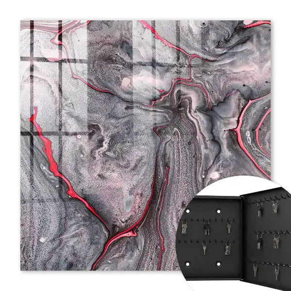 Wall mounted key box A striking abstraction of grey and pink