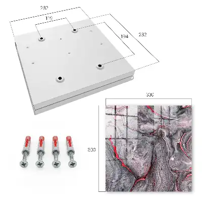Wall mounted key box A striking abstraction of grey and pink