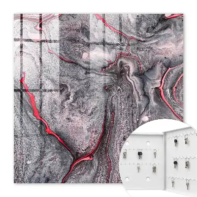Wall mounted key box A striking abstraction of grey and pink