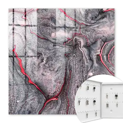 Wall mounted key box A striking abstraction of grey and pink