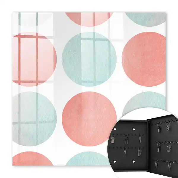 Decorative key box Pastel circles on a white background