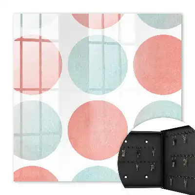 Decorative key box Pastel circles on a white background
