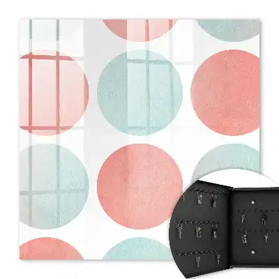 Decorative key box Pastel circles on a white background