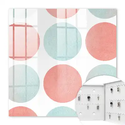 Decorative key box Pastel circles on a white background