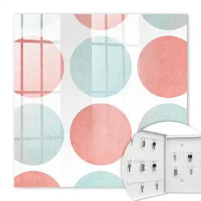 Decorative key box Pastel circles on a white background