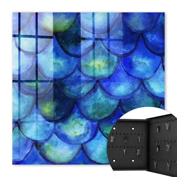 Decorative key box Blue tone scales