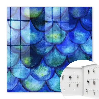 Decorative key box Blue tone scales