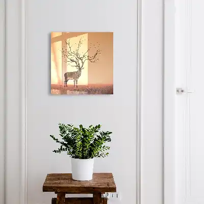 Wall mounted key box Magical Deer of the Orange Mist