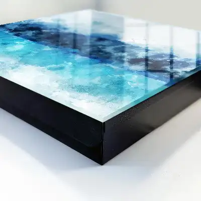 Wall mounted key cabinet Turquoise landscape in a modern style