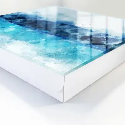 Wall mounted key cabinet Turquoise landscape in a modern style