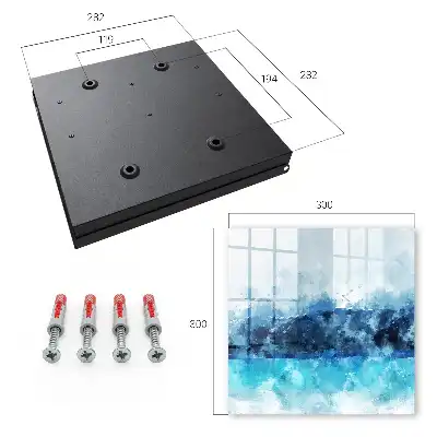 Wall mounted key cabinet Turquoise landscape in a modern style