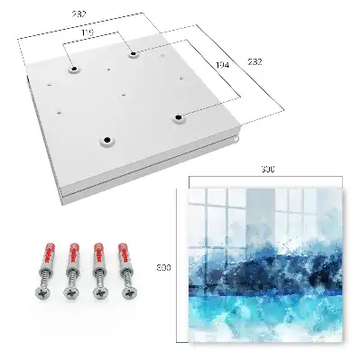 Wall mounted key cabinet Turquoise landscape in a modern style