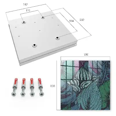 Wall mounted key box Mysterious leaves in dark shades