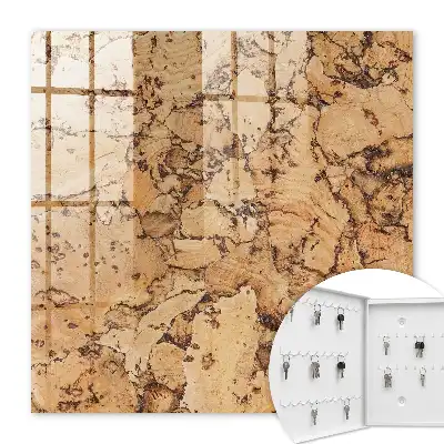 Decorative key box Cork nature in warm tones