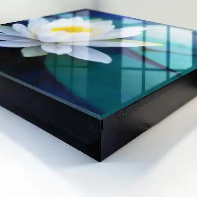Wall mounted key cabinet Water lily meditation nature