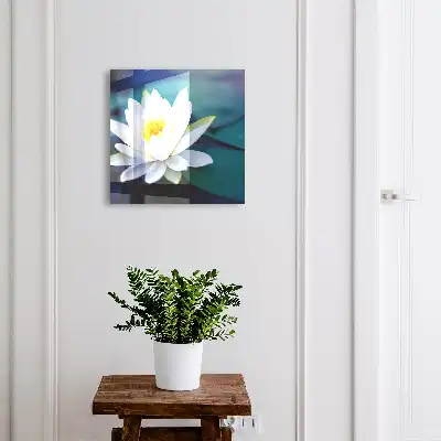 Wall mounted key cabinet Water lily meditation nature