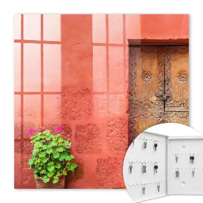 Key cabinet Red facade wooden door