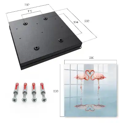 Wall mounted key box Flamingos love by the water