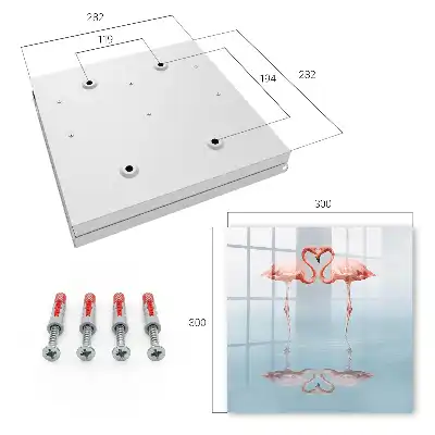 Wall mounted key box Flamingos love by the water
