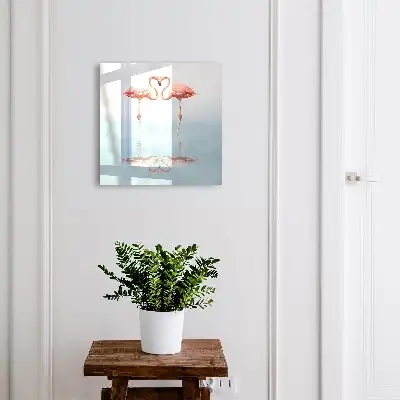 Wall mounted key box Flamingos love by the water