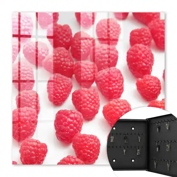 Decorative key box Pink raspberries in the light background