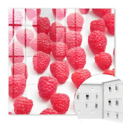 Decorative key box Pink raspberries in the light background