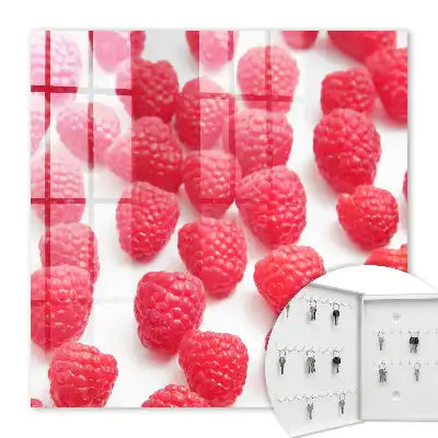 Decorative key box Pink raspberries in the light background