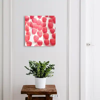 Decorative key box Pink raspberries in the light background