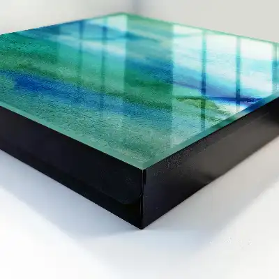 Decorative key box Watercolor blue green