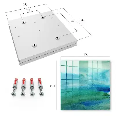 Decorative key box Watercolor blue green