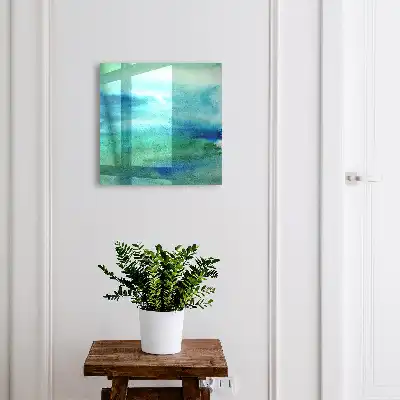 Decorative key box Watercolor blue green