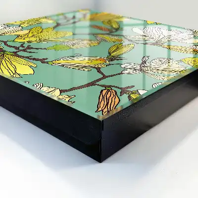 Wall mounted key cabinet Living nature with green background