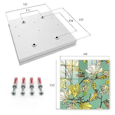 Wall mounted key cabinet Living nature with green background