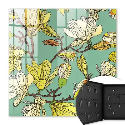 Wall mounted key cabinet Living nature with green background