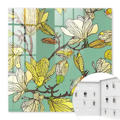 Wall mounted key cabinet Living nature with green background
