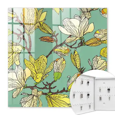 Wall mounted key cabinet Living nature with green background