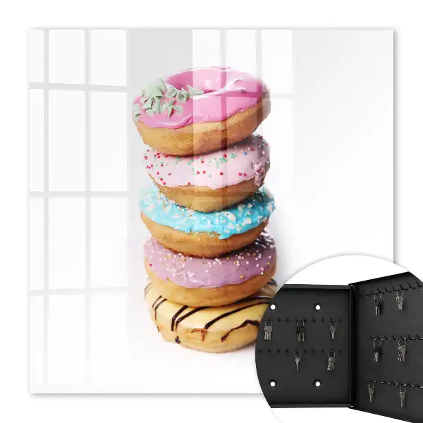 Key cabinet Colorful doughnuts of a tasty composition