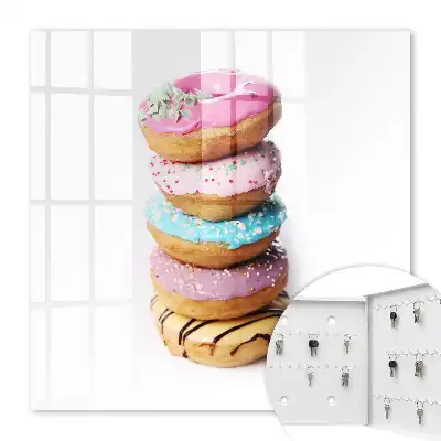 Key cabinet Colorful doughnuts of a tasty composition