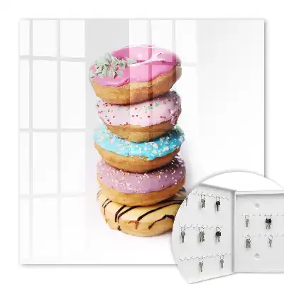 Key cabinet Colorful doughnuts of a tasty composition