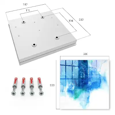 Wall mounted key cabinet Blue waves with green accents