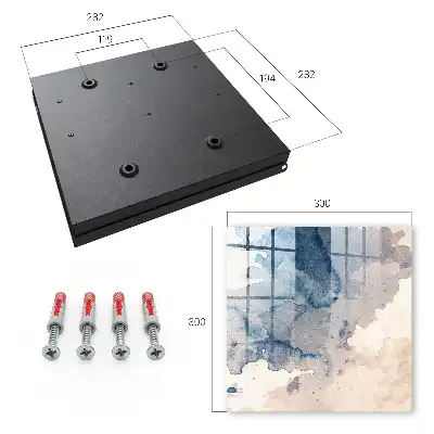 Wall mounted key box Watercolor stains with brown accents